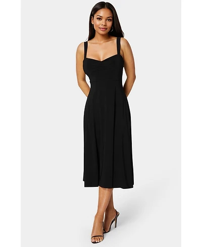 Bebe Women's Sweetheart Fit and Flare Midi Dress