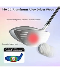 Gymax Women's 9 Pieces Complete Golf Club Set w/ 460cc Alloy Driver & Head Covers