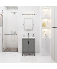 Elise 24.5 in. W x 18 In. D Bath Vanity in Cashmere Grey with Ceramics Vanity Top in White with White Basin