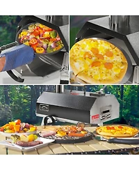 Mondawe 12" Premium Stainless Steel Pizza Oven,Semi-Automatic Portable Double Insulation Oven