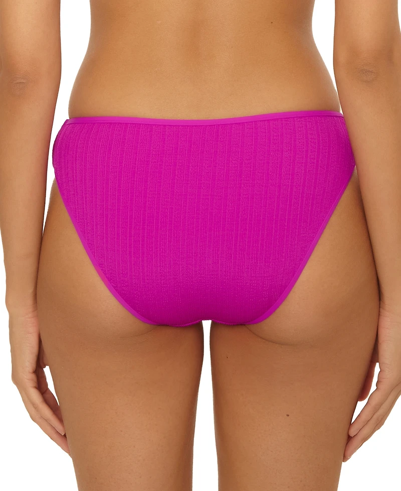 Becca Women's Crinkle Crush Pucker Stripe Hipster Bikini Bottoms