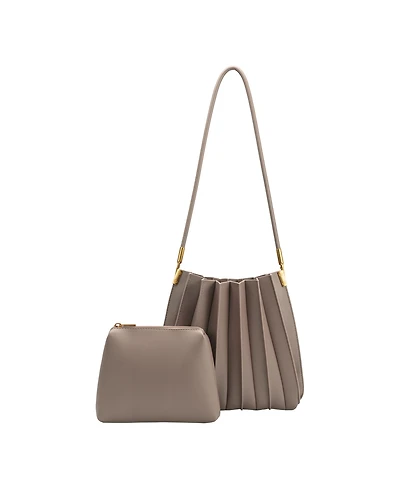 Melie Bianco Carrie Pleated Small Shoulder Bag