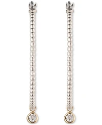 Lauren Ralph Lauren Two-Tone Cubic Zirconia Beaded Hoop Drop Earrings