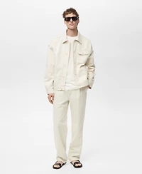 Mango Men's Pocket Linen and Cotton Jacket