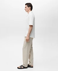 Mango Men's Pointelle Detail Knitted Shirt