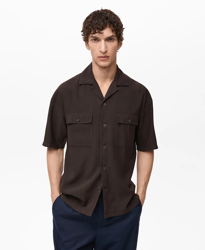 Mango Men's Pockets Viscose Shirt