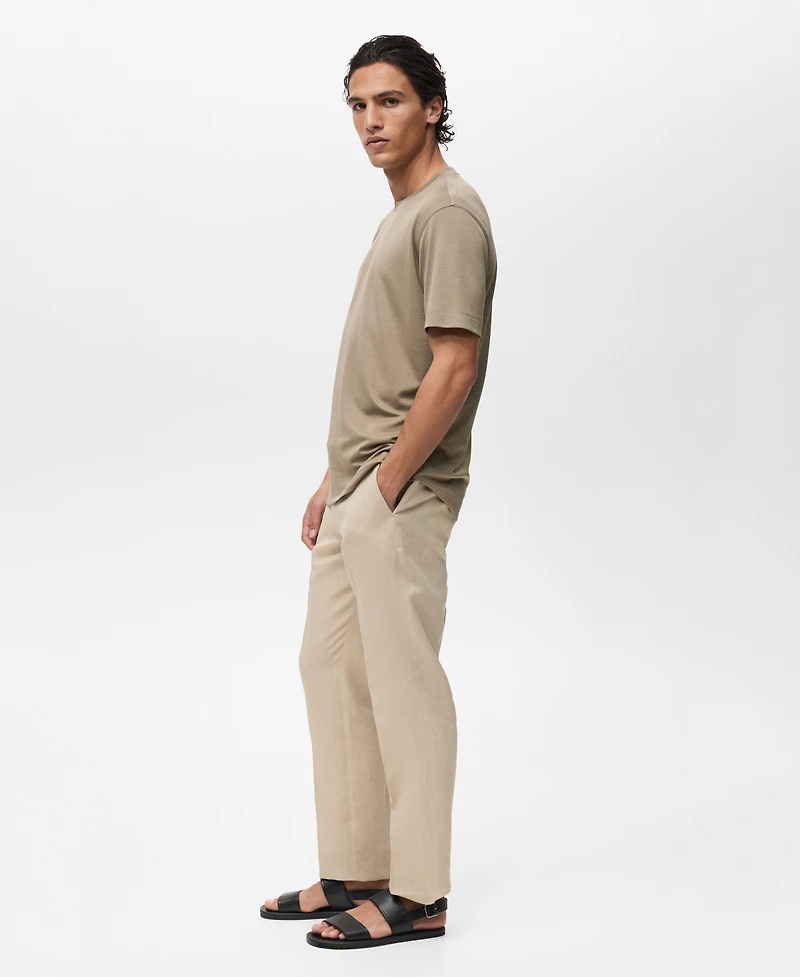 Mango Men's Short-Sleeved Lyocell T-Shirt