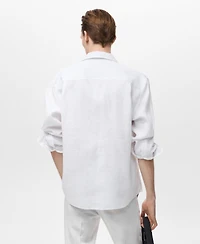 Mango Men's Linen Pocket Shirt