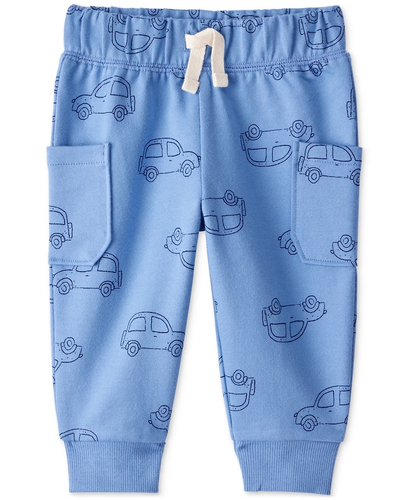 Carter's Baby Boys Cotton Cars Little Brother Long-Sleeve Bodysuit & Pants, 2 Piece Set