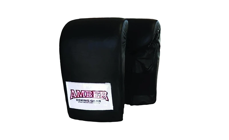 Deluxe Boxing Bag Gloves, Top-Grain Leather, Shock-Absorbing Padding, Elastic Wrist, Lightweight & Durable, Perfect for Boxing & Training, Black