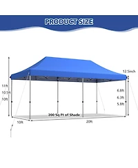 10 x 20 Feet Adjustable Folding Heavy Duty Sun Shelter with Carrying Bag