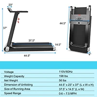 Folding Electric Compact Walking Treadmill with App Control and Built-in Speaker Home Exercise Machine