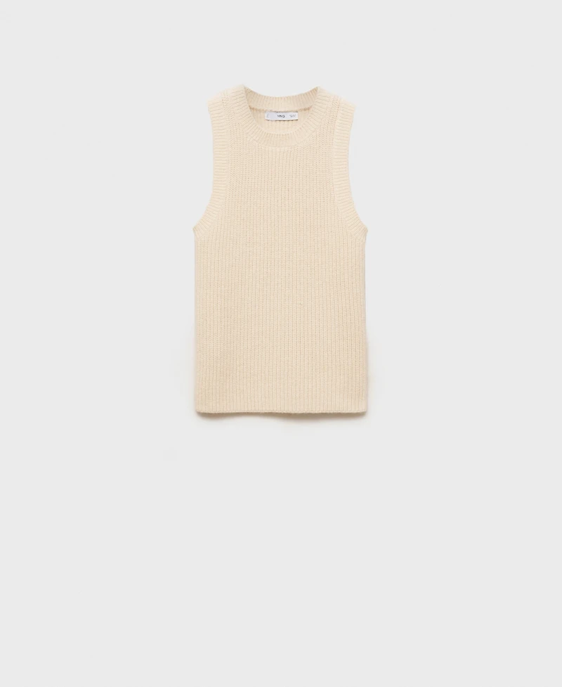 Mango Women's Ribbed Wool-Blend Top