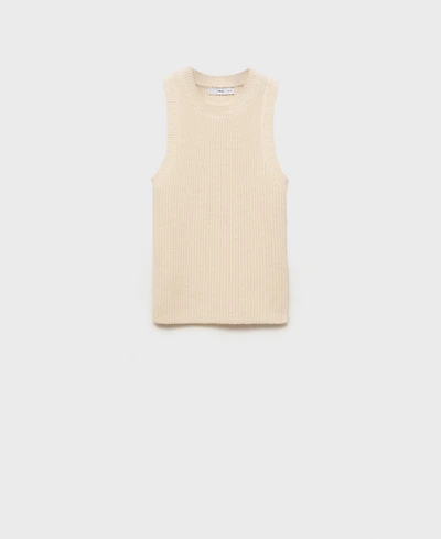 Mango Women's Ribbed Wool-Blend Top