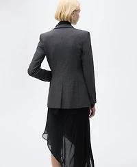 Mango Women's Straight-Fit Micro-Houndstooth Jacket