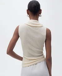 Mango Women's Draped Neck Knitted Top