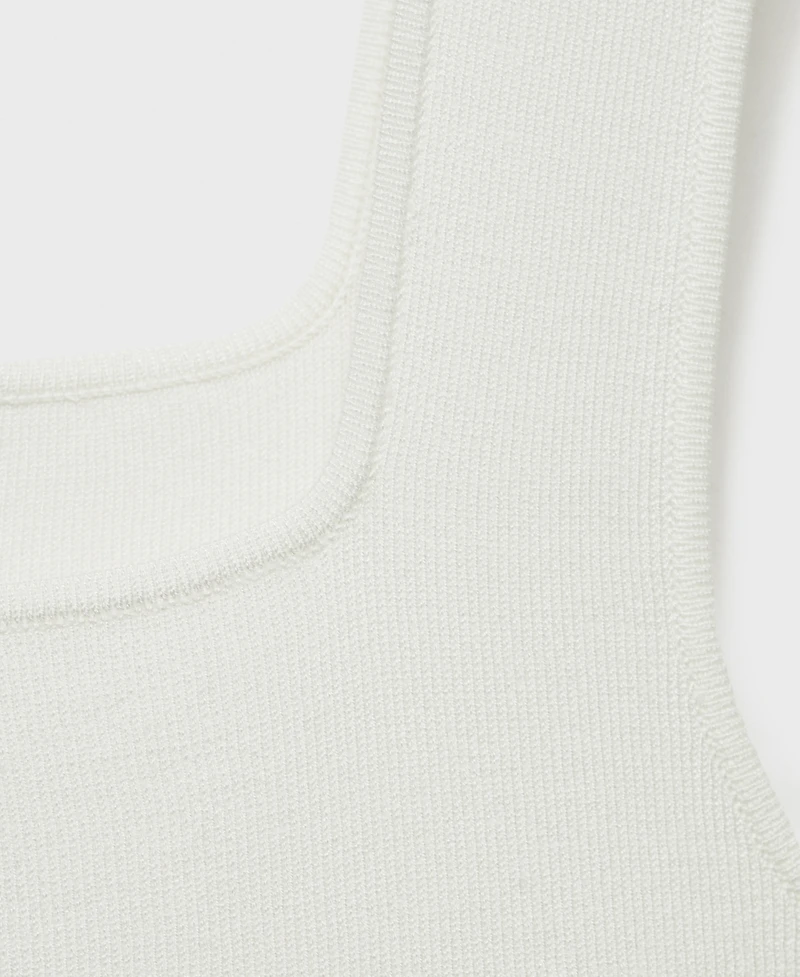 Mango Women's Low Neckline Fine-Knit Top
