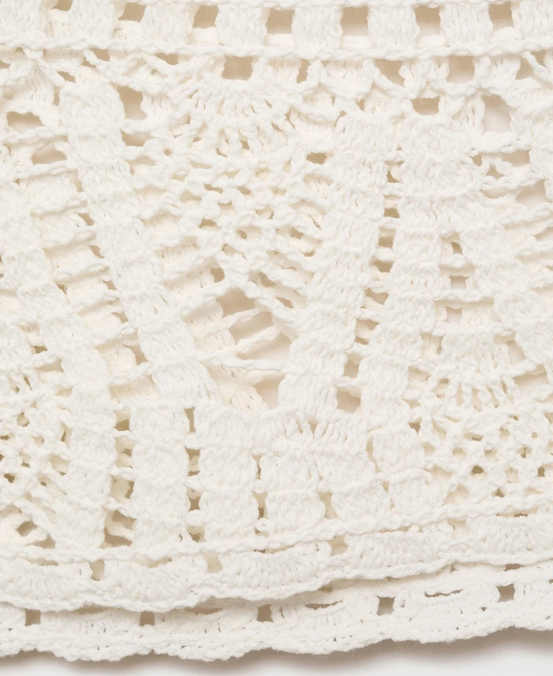 Mango Women's Crochet Mini Skirt