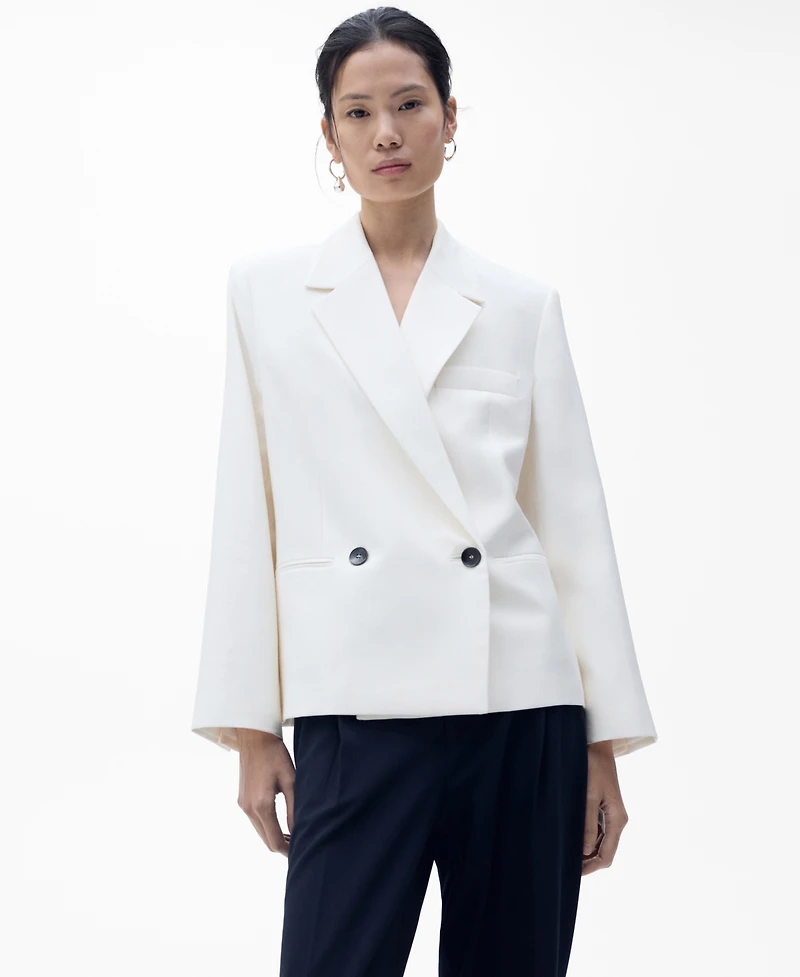 Mango Women's Contrasting Double-Breasted Jacket
