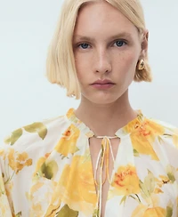 Mango Women's Floral Cotton Blouse