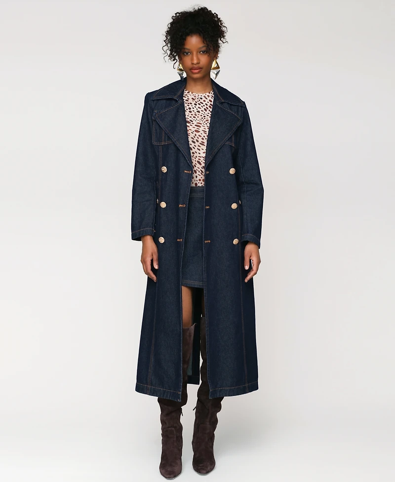 Avec Les Filles Women's Double-Breasted Belted Trench Coat