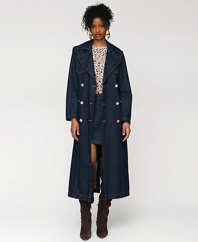 Avec Les Filles Women's Double-Breasted Belted Trench Coat