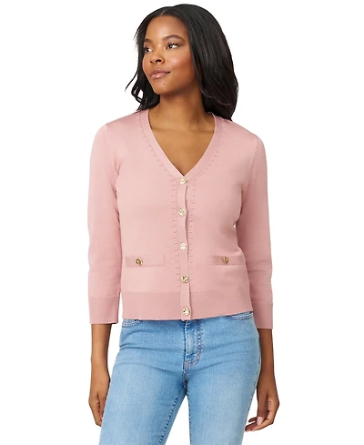 Melissa Paige Women's V-Neck 3/4-Sleeve Cardigan