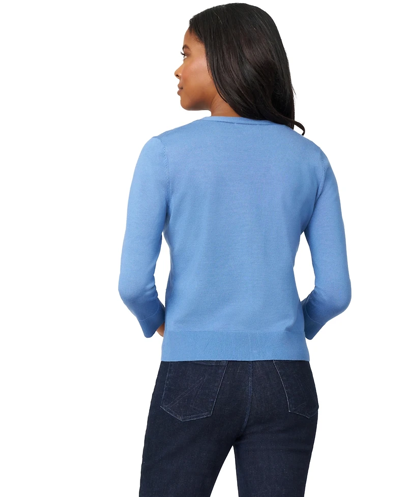 Melissa Paige Women's V-Neck 3/4-Sleeve Cardigan