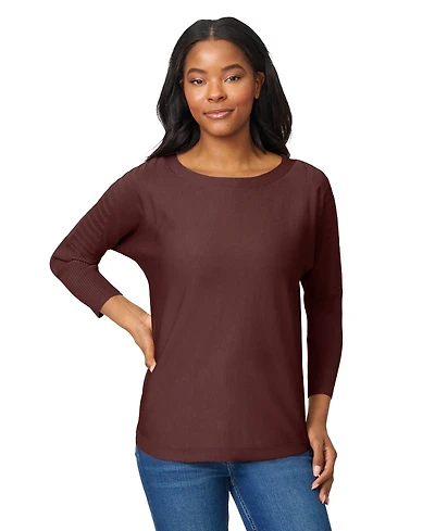 Melissa Paige Women's Boatneck Button-Back Dolman-Sleeve Sweater