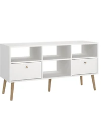 Tvilum 23.94" Wood 2 Drawer and 4 Shelf Tv Stand