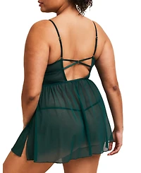 Adore Me Rae Women's Plus-Size Unlined Babydoll & G-String Set Lingerie