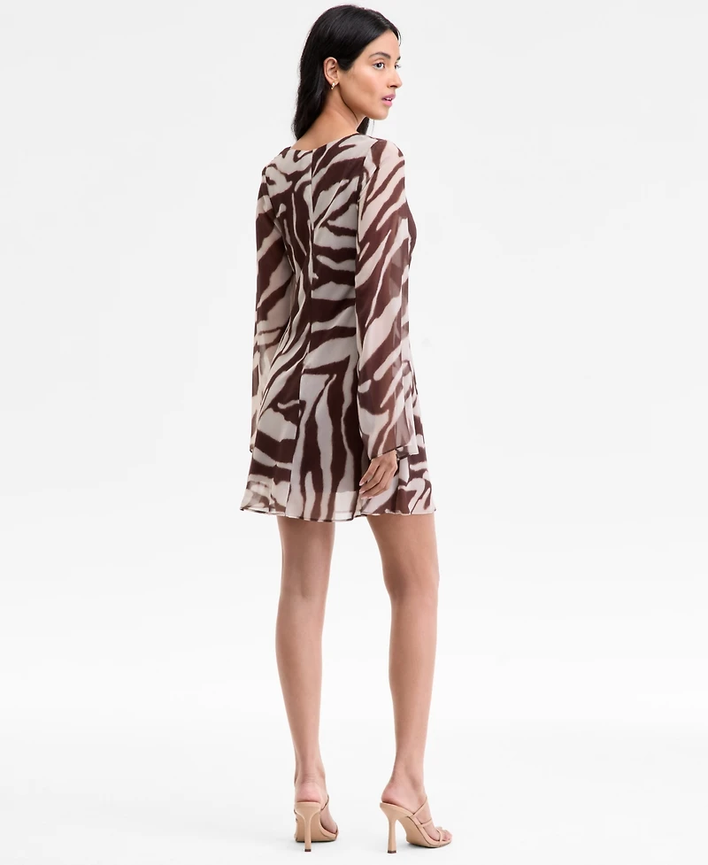 Alex & Sophia Juniors' Zebra-Print Mini Dress