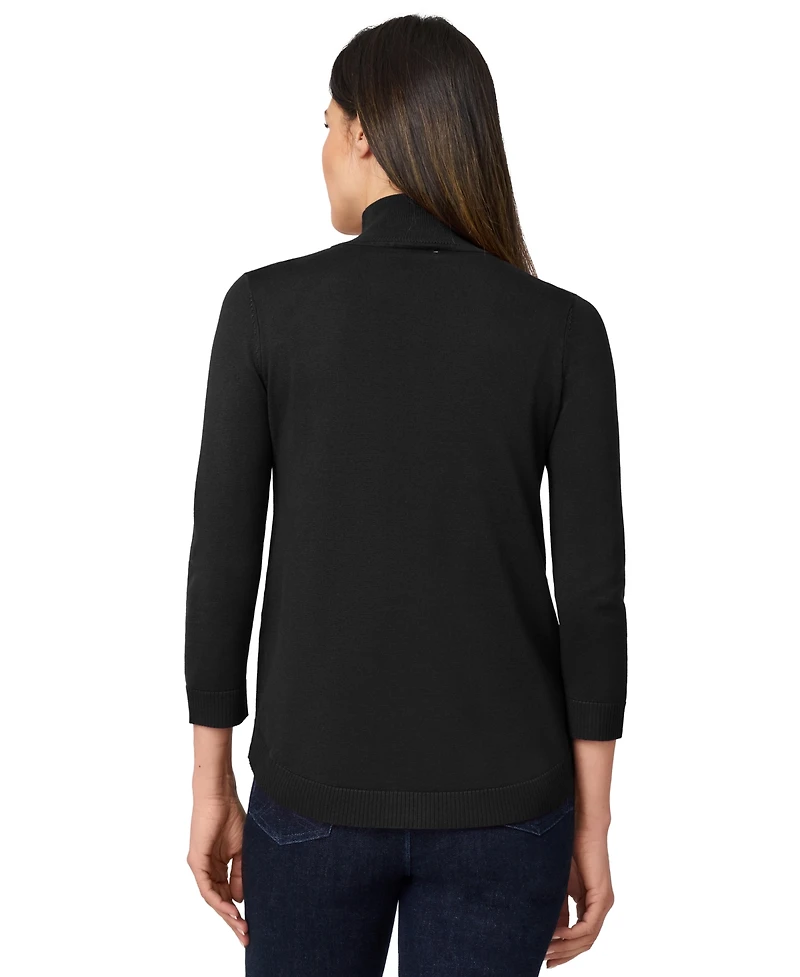 Melissa Paige Women's Mock-Neck Side-Zip Sweater