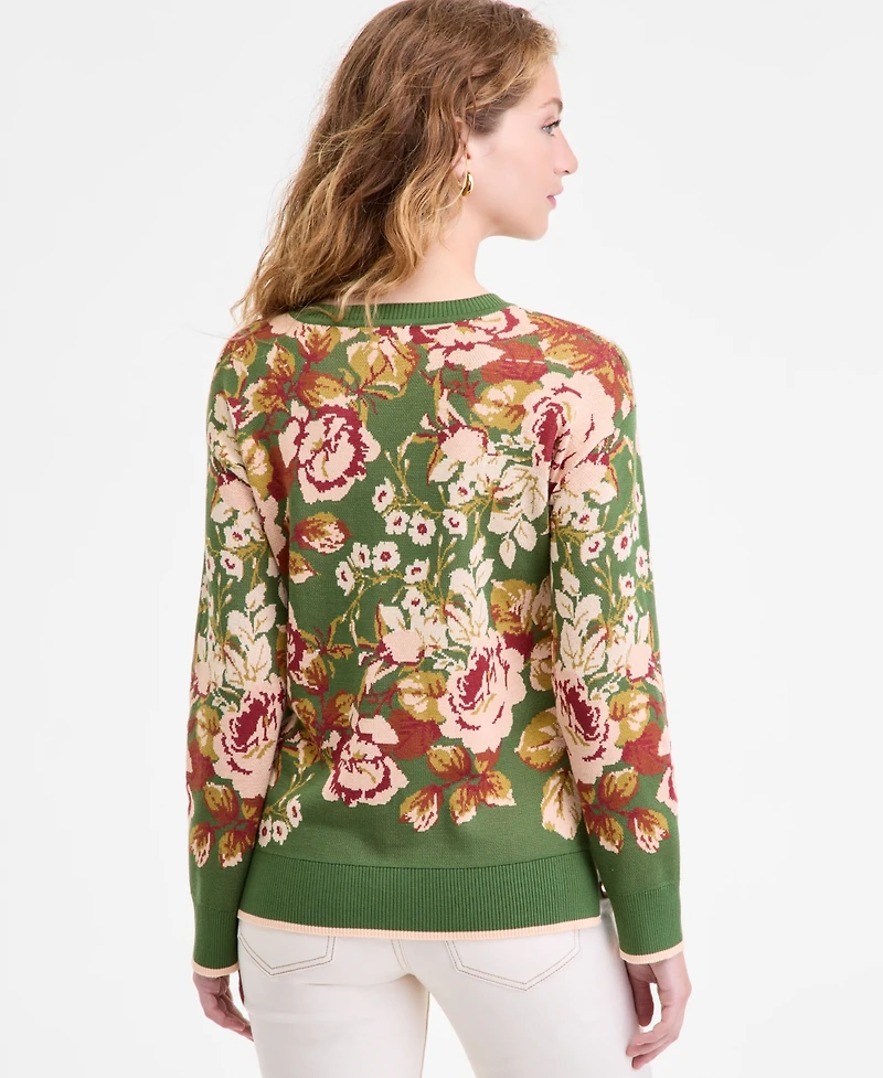 Liverpool Los Angeles Women's Printed Crewneck Long-Sleeve Sweater