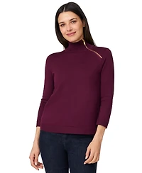 Melissa Paige Women's Mock-Neck Side-Zip Sweater