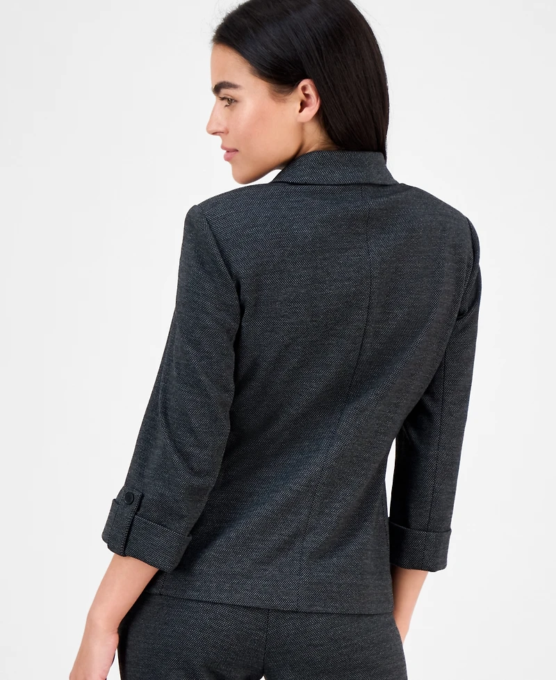 Ak Anne Klein Petite Notch-Collar One-Button Blazer