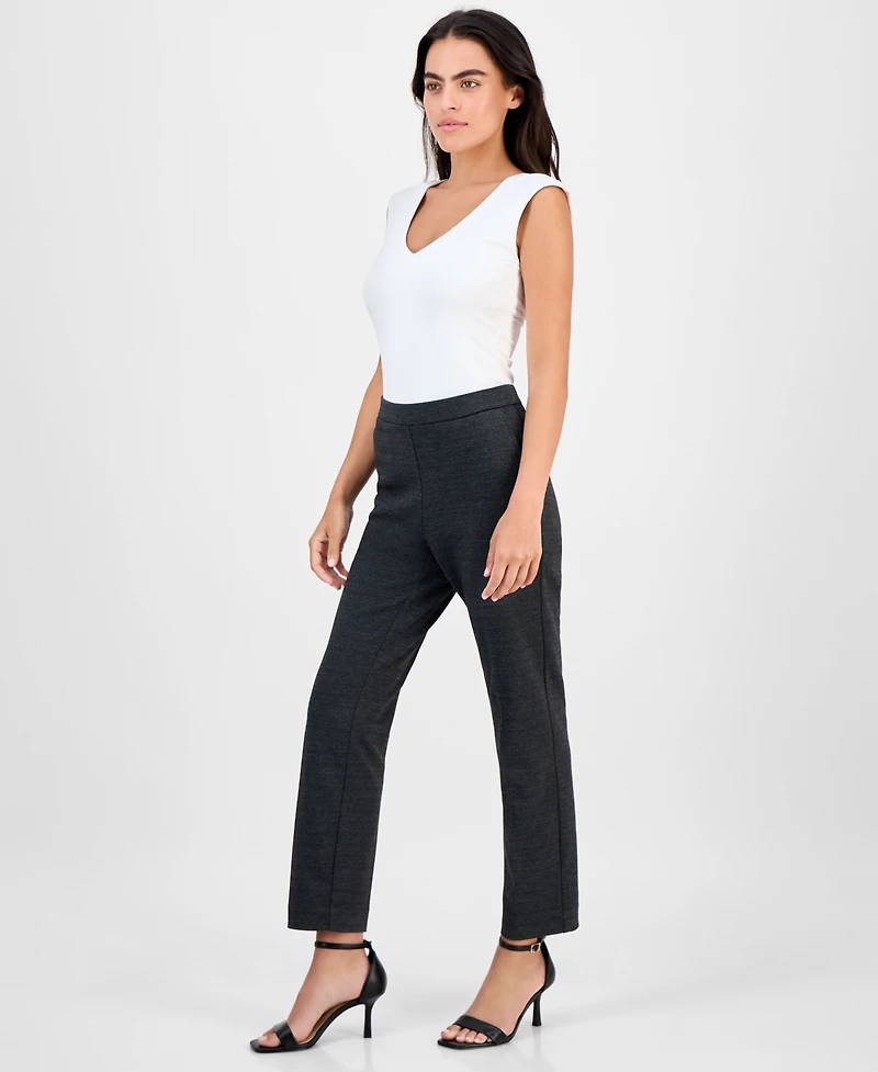 Ak Anne Klein Petite Mid-Rise Pull-On Straight-Leg Ankle Pants