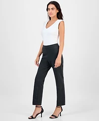 Ak Anne Klein Petite Mid-Rise Pull-On Straight-Leg Ankle Pants