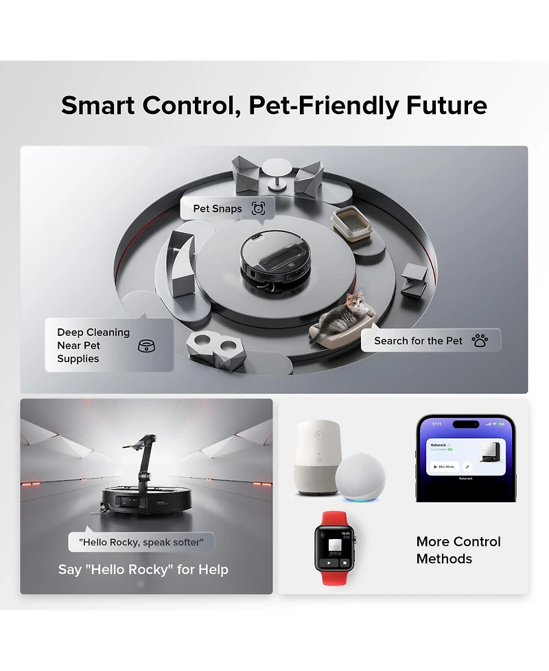 Roborock - Saros Z70 Robot Vacuum & Mop, OmniGrip Arm, 22,000Pa Suction, 3.14" Ultra Slim, Obstacle Avoidance, AdaptiLift Chassis
