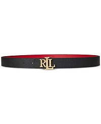 Lauren Ralph Lauren Logo Pebbled Leather Belt