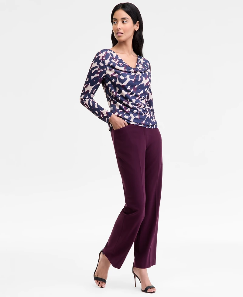 Tahari Asl Cowl-Neck Draped-Waist Top, Regular & Petite