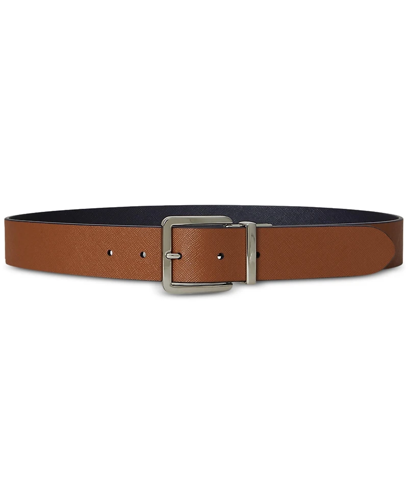 Lauren Ralph Reversible Crosshatch Leather Belt