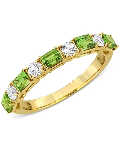 Green Sapphire (1-1/5 ct. t.w.) & White (3/8 Band 14k Gold