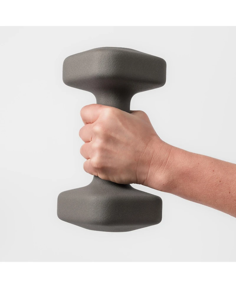 WeGym SafeGrip Dumbbells Medium Set with Dark Rack - 5, 8, 10, 12 lbs