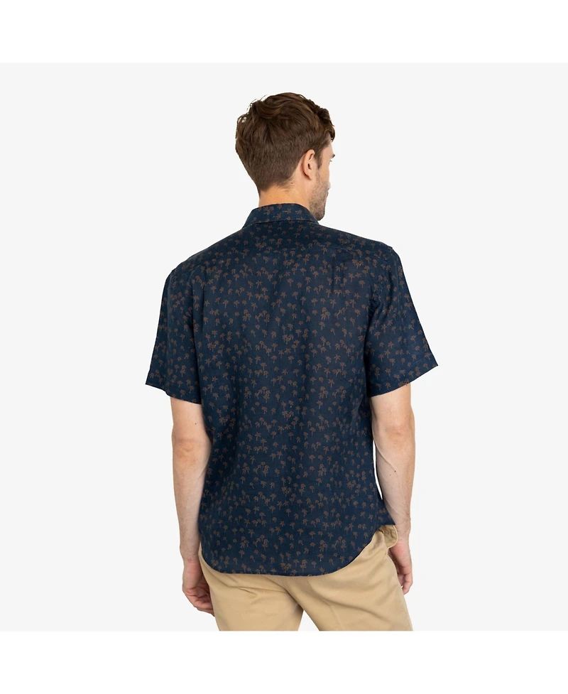 Vustra Men's West Coast Palms Printed Linen Shirt
