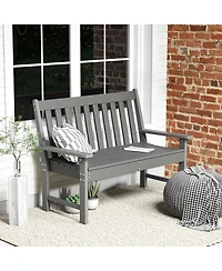 Gymax Garden Bench All-Weather Hdpe 2-Person Outdoor Bench for Front Porch Backyard