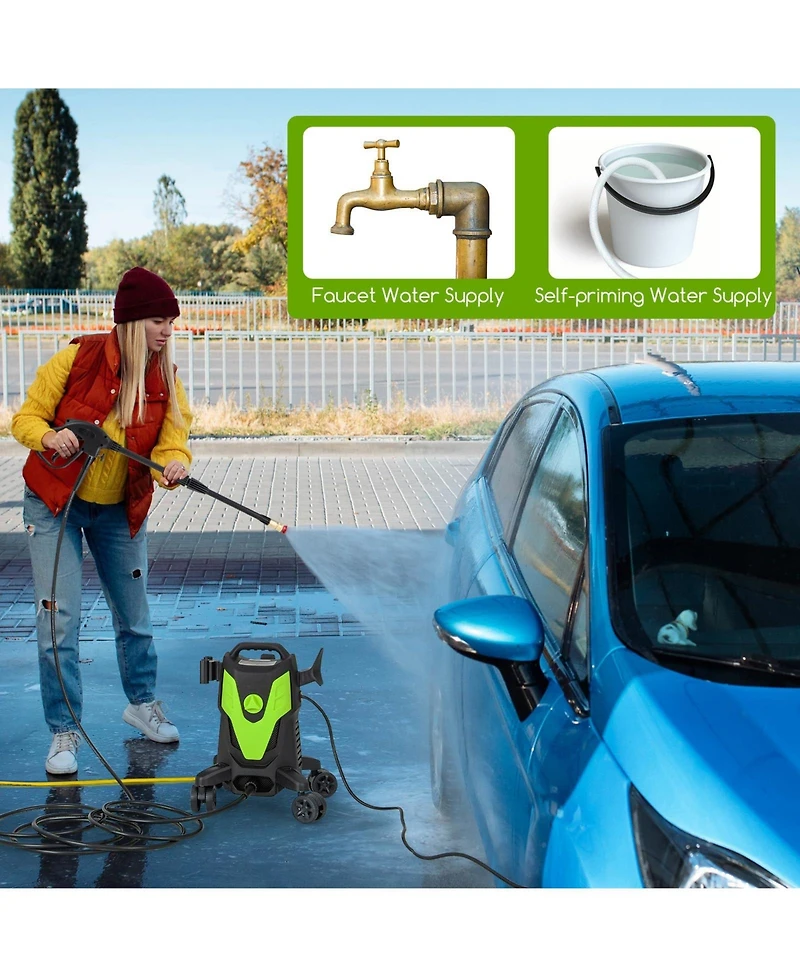 2400 Psi Electric Pressure Washer with 4 Universal Wheels