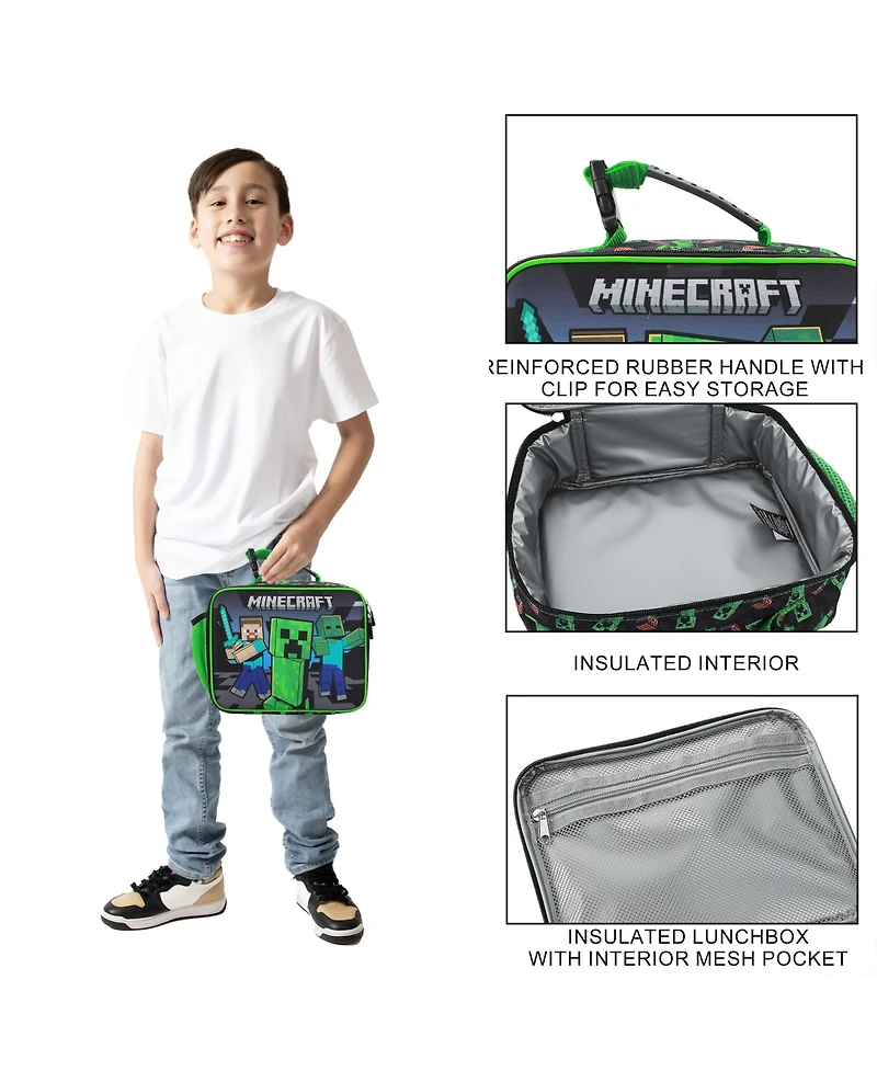 Minecraft Creepers and Block Characters Insulated Lunch Kit