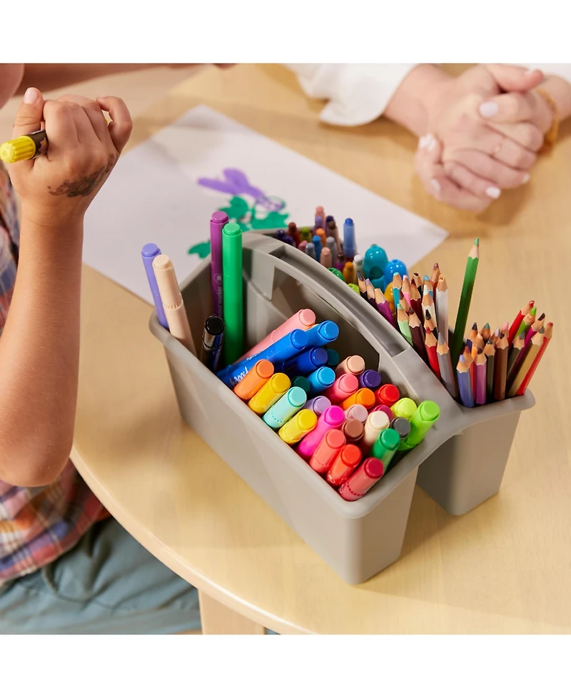 ECR4Kids 4-Compartment Small Caddy, Grey, 6-Pack