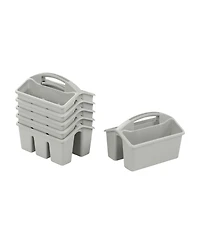 ECR4Kids 4-Compartment Small Caddy, Grey, 6-Pack